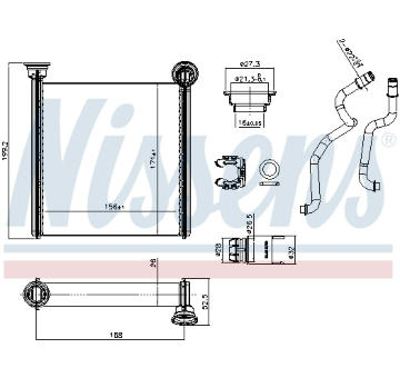 Výměník tepla, vnitřní vytápění NISSENS 707388