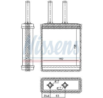 Výměník tepla, vnitřní vytápění NISSENS 77519