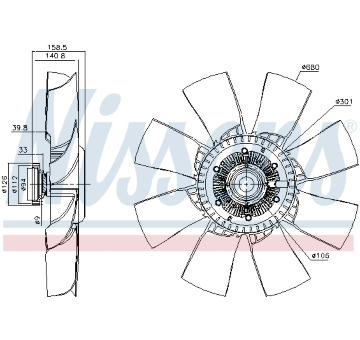 Spojka ventilátora chladenia NISSENS 86103