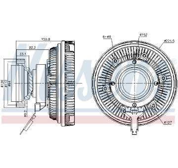 Spojka ventilátora chladenia NISSENS 86250