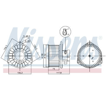 vnitřní ventilátor NISSENS 87531