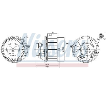 vnitřní ventilátor NISSENS 87643