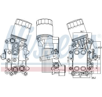 Olejový chladič, motorový olej NISSENS 91311
