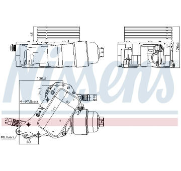 Olejový chladič, motorový olej NISSENS 91339