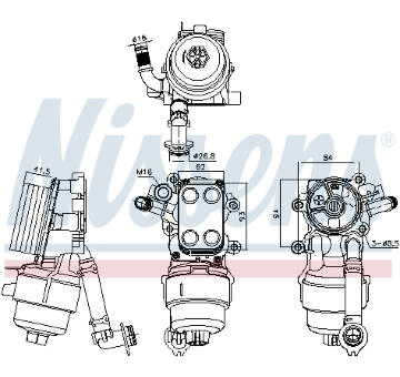 Olejový chladič, motorový olej NISSENS 91340