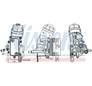 Olejový chladič, motorový olej NISSENS 91343
