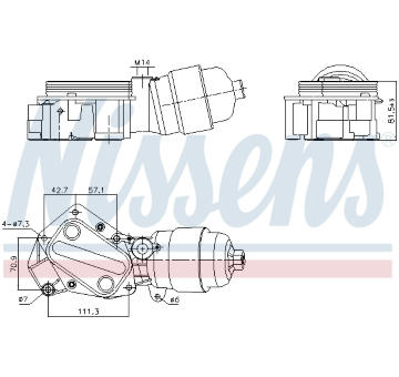 Olejový chladič, motorový olej NISSENS 91357
