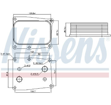 Olejový chladič, motorový olej NISSENS 91377