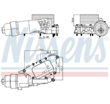 Olejový chladič, motorový olej NISSENS 91385