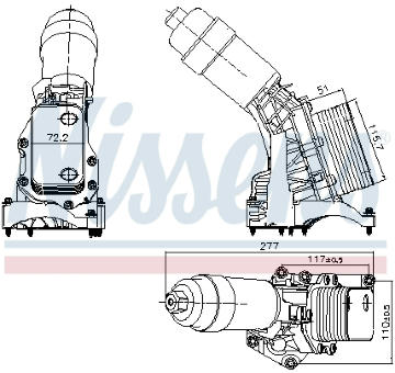 Olejový chladič, motorový olej NISSENS 91395