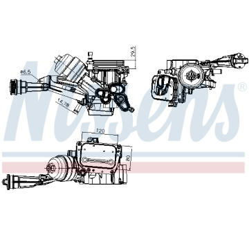 Olejový chladič, motorový olej NISSENS 91397