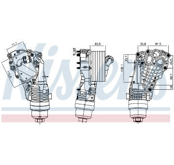 Olejový chladič, motorový olej NISSENS 91399