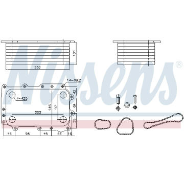 Olejový chladič, motorový olej NISSENS 91431