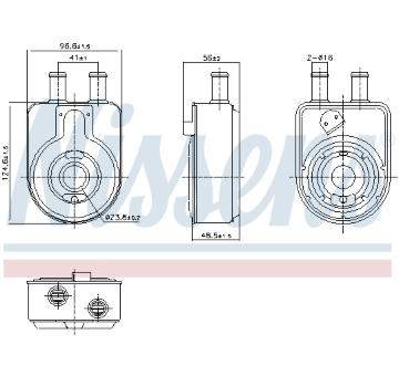 Olejový chladič, motorový olej NISSENS 91448