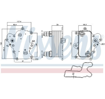 Olejový chladič, motorový olej NISSENS 91457