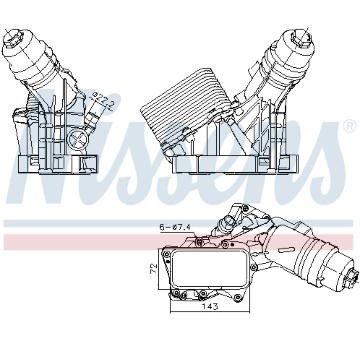 Olejový chladič, motorový olej NISSENS 91487