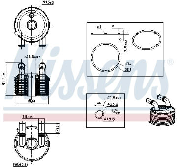 Chladič oleje, automatická převodovka NISSENS 91507