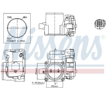 Hrdlo škrticí klapky NISSENS 955054