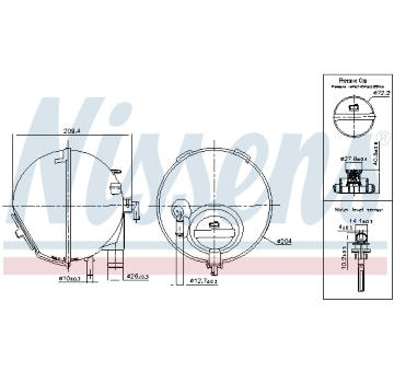 Vyrovnávací nádoba, chladicí kapalina NISSENS 996186