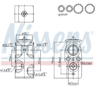 Expanzní ventil, klimatizace NISSENS 999421