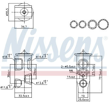 Expanzní ventil, klimatizace NISSENS 999452