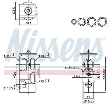 Expanzní ventil, klimatizace NISSENS 999455