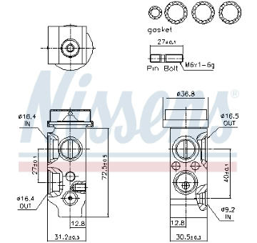 Expanzní ventil, klimatizace NISSENS 999544
