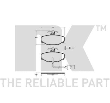 Sada brzdových destiček, kotoučová brzda NK 221210