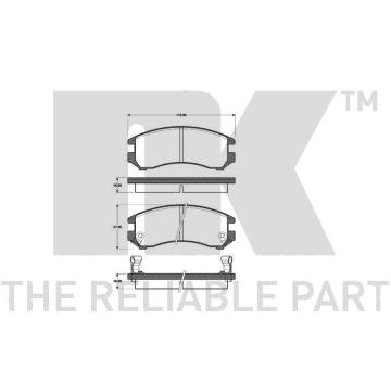 Sada brzdových destiček, kotoučová brzda NK 222217