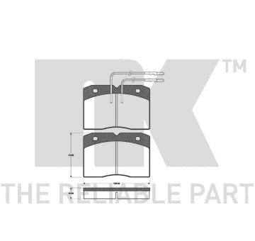 Sada brzdových destiček, kotoučová brzda NK 222323