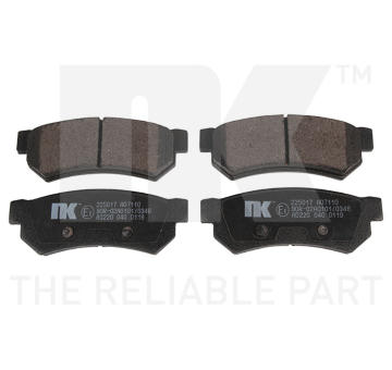 Sada brzdových destiček, kotoučová brzda NK 225017