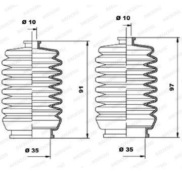 Manżeta riadenia - opravná sada MOOG K150050