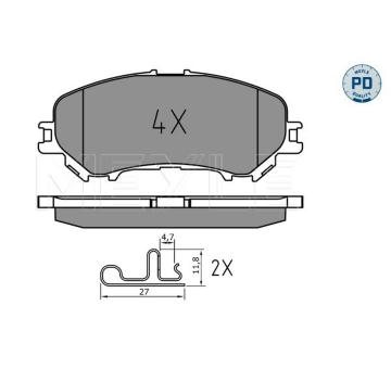 Sada brzdových destiček, kotoučová brzda MEYLE 025 220 6518/PD