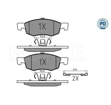 Sada brzdových destiček, kotoučová brzda MEYLE 025 221 4317/PD