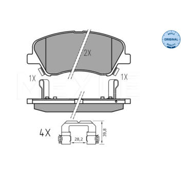 Sada brzdových destiček, kotoučová brzda MEYLE 025 222 2818