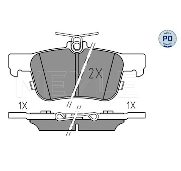 Sada brzdových destiček, kotoučová brzda MEYLE 025 222 3116/PD