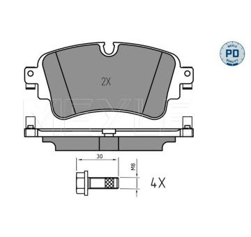Sada brzdových destiček, kotoučová brzda MEYLE 025 223 0817/PD