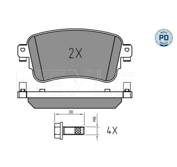 Sada brzdových destiček, kotoučová brzda MEYLE 025 225 8818/PD
