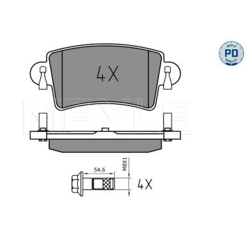 Sada brzdových destiček, kotoučová brzda MEYLE 025 236 6916/PD