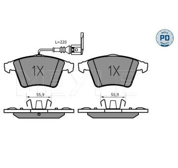 Sada brzdových destiček, kotoučová brzda MEYLE 025 237 4619/PD
