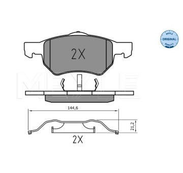 Sada brzdových destiček, kotoučová brzda MEYLE 025 238 0718