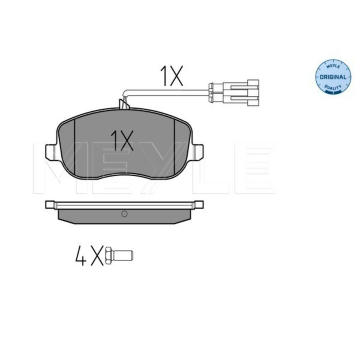 Sada brzdových destiček, kotoučová brzda MEYLE 025 242 9419/W