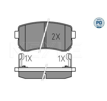 Sada brzdových destiček, kotoučová brzda MEYLE 025 243 2015/PD