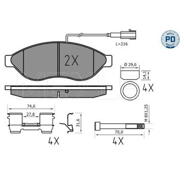 Sada brzdových destiček, kotoučová brzda MEYLE 025 244 6819-1/PD