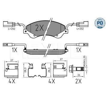 Sada brzdových destiček, kotoučová brzda MEYLE 025 244 8518/PD