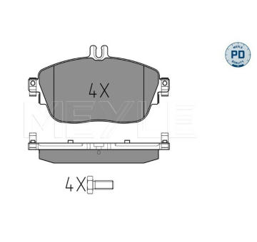 Sada brzdových destiček, kotoučová brzda MEYLE 025 248 6919/PD
