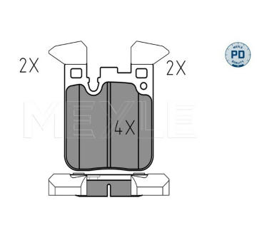 Sada brzdových destiček, kotoučová brzda MEYLE 025 250 2916/PD