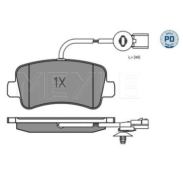 Sada brzdových destiček, kotoučová brzda MEYLE 025 251 1218/PD