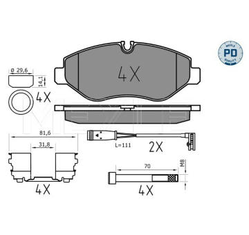 Sada brzdových destiček, kotoučová brzda MEYLE 025 291 9220/PD