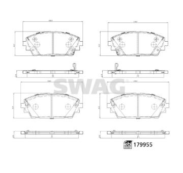 Sada brzdových destiček, kotoučová brzda SWAG 33 10 5574